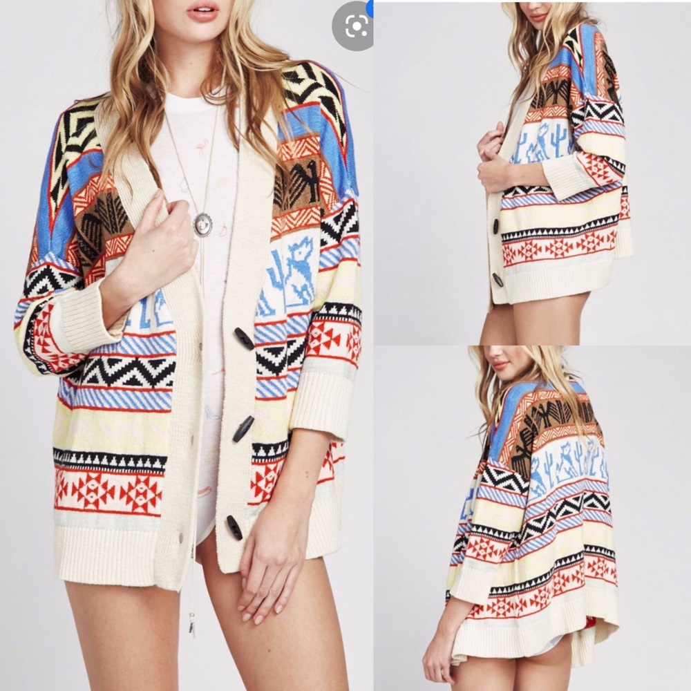 Wildfox Multicolor Patterned Cardigan